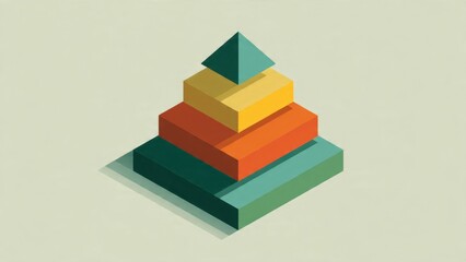 Naklejka premium Isometric Pyramid of Blocks