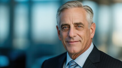 Naklejka premium senior executive leadership portrait on a business office background with natural light