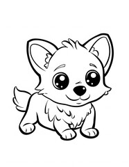 Obraz premium dog coloring page, cute dog coloring, puppy coloring page, dog coloring pages kids, cute puppy coloring, kids dog coloring, printable dog coloring, puppy coloring sheets, kids coloring pages