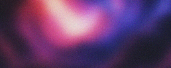 Vibrant Purple Pink Grainy Gradient Background with Abstract Noise Texture and Soft Glow © RACCOON