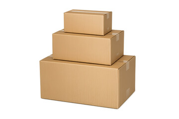 Stacking brown cardboard boxes for shipping and delivery