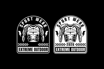 Sport Wear Armor Badge Vintage Logo Badge Vector Design. Racing Sport with Protective Gear for Dirt Bike © Jovi MIng
