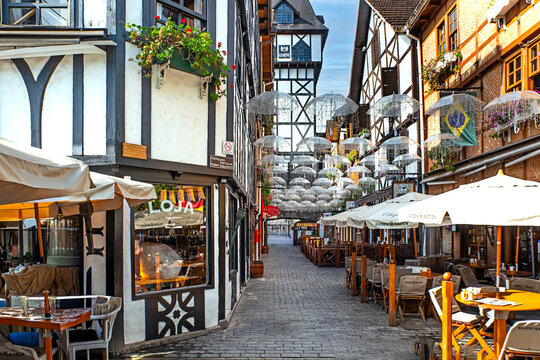 Vila Capivari with its German architecture is an upscale neighborhood in Campos do Jord&atilde;o, one of the main tourist destinations. Brazil,2022