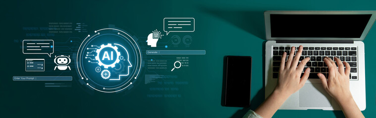 A user interface for a generative AI application. The platform allows users to enter prompts, engage in chatbot conversations, and generate new creative or analytical content. Fermion