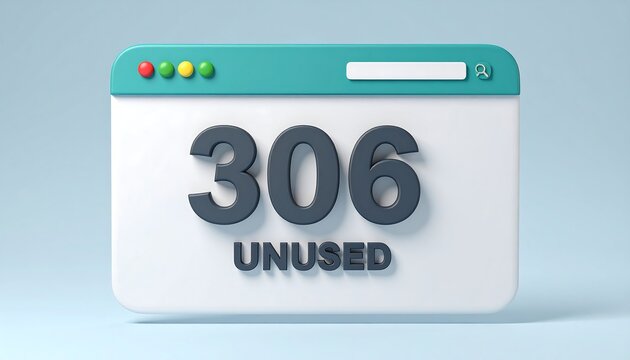 Clean browser window style interface illustrating 306 Unused HTTP status code concept for web protocol documentation example