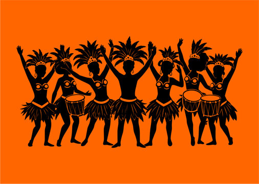 carnaval, mujer, plumas, brasil, vector, tatuaje, dragones, ilustraci&oacute;n, silueta, animal, s&iacute;mbolo, ave, negro, designio, aguilas, arte, administrar, tribal, fantas&iacute;a, caballo, dibujos animados, firmar