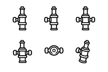 Six stylized human avatar icons are displayed in a two-by-three grid format. The minimalist white line art stands out against a solid black background, representing user profiles or people. © AVRIX