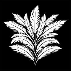 Obraz premium hojas, vector, fábrica, dechado, naturaleza, floral, ilustración, flor, emplumar, designio, arte, árbol, decoraciones, adorno, sucursal, símbolo, silueta, con textura, verde, elemento, verano, antique