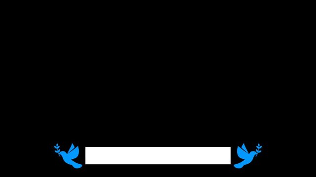 simple lower third banner animation with dove, transparent background