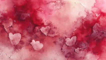 Obraz premium Watercolor Hearts Background