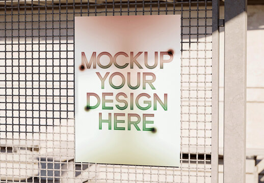 Street Flyer Metallic Grid Mockup