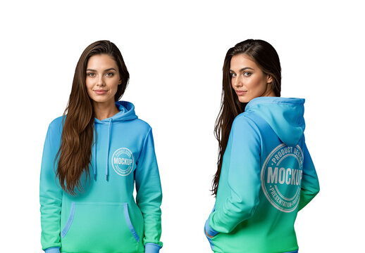 Female Model Wearing A Hoodie Mockup
