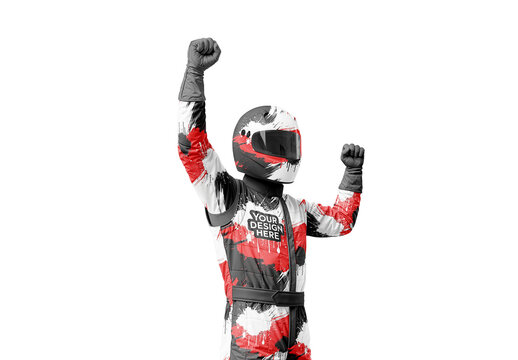 Man Wearing Racing Kit Mockup
