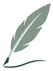 Obraz premium Flat illustration of a quill pen depicting writing and creativity for literary and editorial design