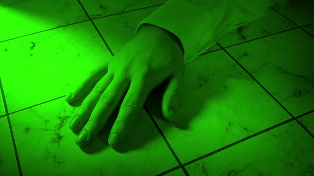 Alien Green Light On Unconscious Person
