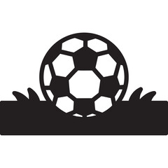 Fototapeta premium A soccer ball sits on green turf in a sports setting with grass.
