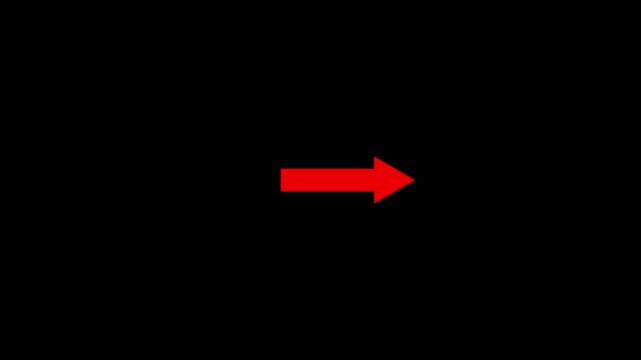 Red Arrow Pointing Right Black Background Directional Symbol Indicator