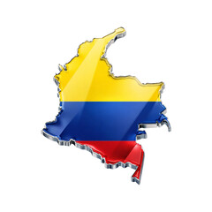 Obraz premium Realistic 3D Colombia Map Glassy Icon