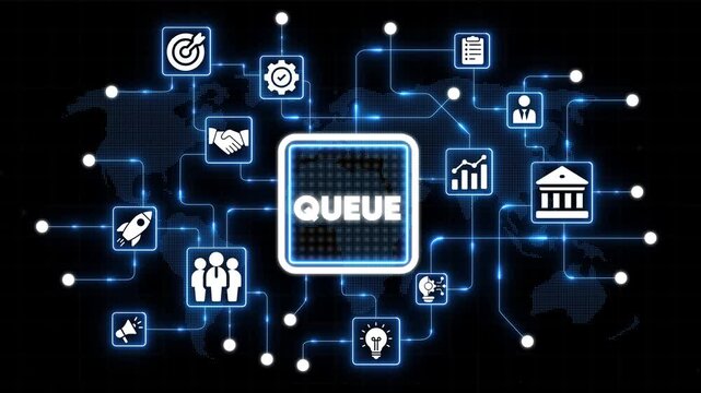 Digital Queue Management System on Global Network Background technology