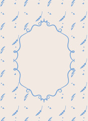 Fototapeta premium Frame With Floral Pattern Border Background