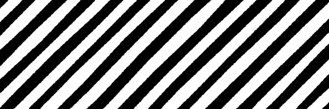 Industrial safety hazard warning stripes, black and white diagonal caution pattern background