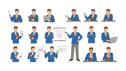 Business Professionals in Action: A comprehensive collection of business professionals demonstrating various gestures and interactions.