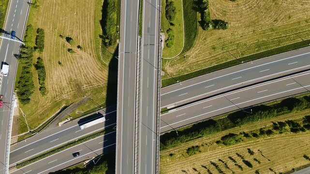 Engineered Roadway Near Ostrava Showcasing Smooth Curves And Expert Maintenance Access Points