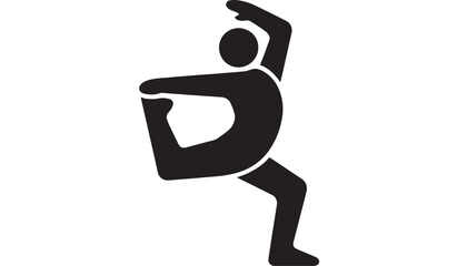 Dancing Silhouette Person Icon – Minimal Flat Vector Solo Dancer Isolated on White for Music, Movement, Fitness and Freedom Concepts