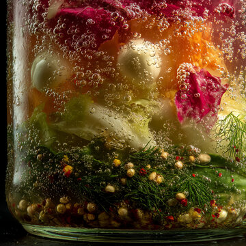 fermented vegetables in brine macro