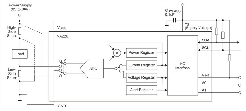 Schematic diagram of digital electronic device on 
white paper sheet. Vector block scheme drawing of electrical circuit with 
power current voltage register,
capacitor, shunt, other components.