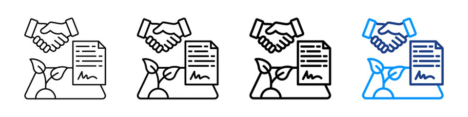 Land Acquisition Icon Different Style Outline Collection Set.