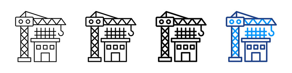 New Construction Icon Different Style Outline Collection Set.