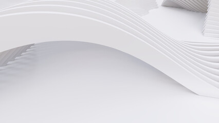 Fototapeta premium Abstract Curved Shapes. White Circular Background.