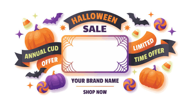 Halloween Discount Banner &ndash; Seasonal Sale Promotion Template