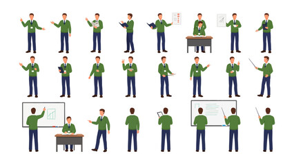 A Variety of Gestures: A collection of illustrations showcasing a man, demonstrating diverse gestures and interactions, offering a versatile visual resource for various design needs.