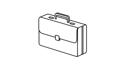 Classic briefcase with two handles and a latch closure isolated on transparent background, Vector