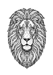 Obraz premium Fancy Lion Zentangle for Professional Design