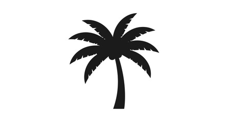 Naklejka premium Silhouette of a Tropical Palm Tree with Fronds.