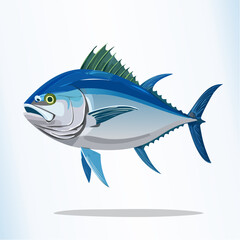 Fototapeta premium Giant Trevally Fish Illustration, Marine Predator GT Game Fish Vector Graphic