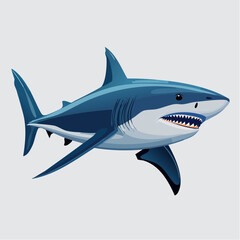 Fototapeta premium Vector Illustration of a Megamouth Shark Swimming in the Deep Sea, Marine Wildlife Graphic Design for Educational and Biological Contexts