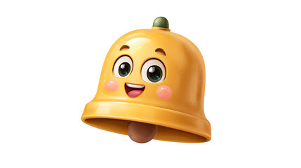 Fototapeta premium Cartoon_cute_alarm_bell_ringing_face isolated on transparent background 
