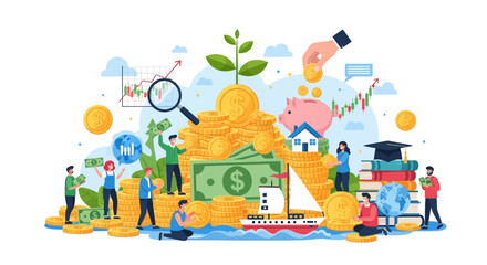 Financial Growth and Investment Illustration Concept. © Azrha