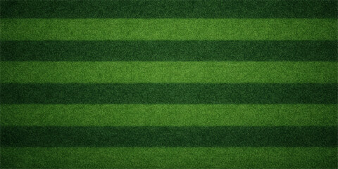 A vibrant green grass texture covers a professional soccer pitch where white stadium lines and artificial turf meet for a competitive sports game on an outdoor football field arena ground © Md