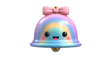 Fototapeta premium Cartoon_cute_rainbow_school_bell isolated on transparent background