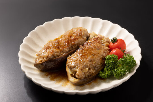なすの肉詰め　焼き