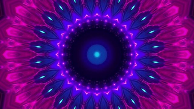 Vibrant purple and blue abstract mandala pattern background
