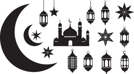 Obraz premium Ramadan Kareem Islamic Silhouette Vector Graphic Illustration Design