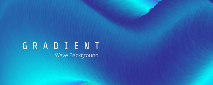 Wave background sky with blue gradient vector and dark abstract cyan. Dynamic technology shape with blur concept purple and teal elegant smooth.