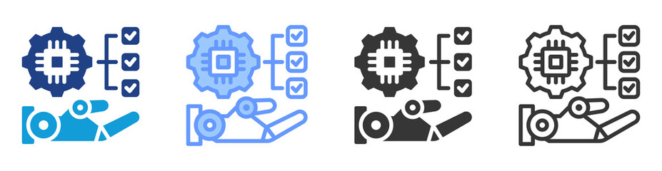 Fototapeta premium Task Automation icon set multiple style collection