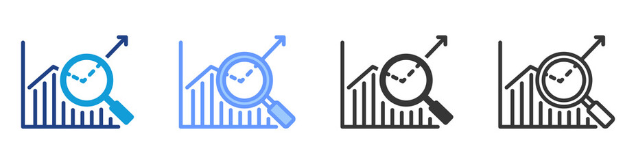 Predictive Analysis icon set multiple style collection